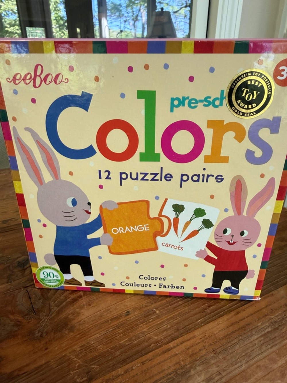 eeBoo NWT Preschool Colors 12 Puzzle Pairs - Orange. Never been opened!